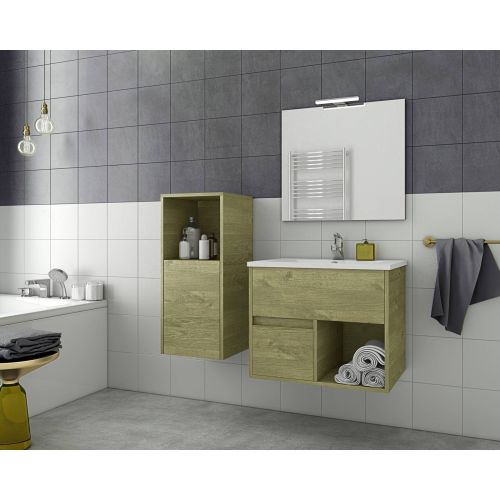 ΕΠΙΠΛΟ ΜΠΑΝΙΟΥ Set Drop SORRENTO 65 Natural Wood Finish 65cm