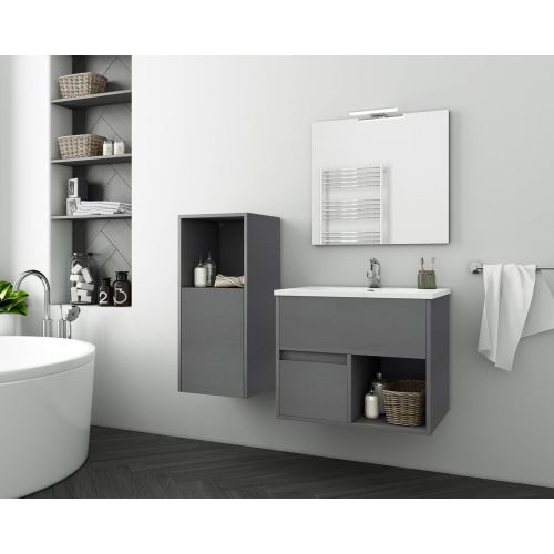 ΕΠΙΠΛΟ ΜΠΑΝΙΟΥ Set Drop SORRENTO 65 Cement Wood Finish 65cm