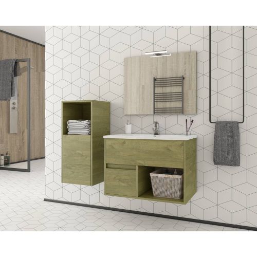 ΕΠΙΠΛΟ ΜΠΑΝΙΟΥ Set Drop SORRENTO 75 Natural Wood Finish 75cm