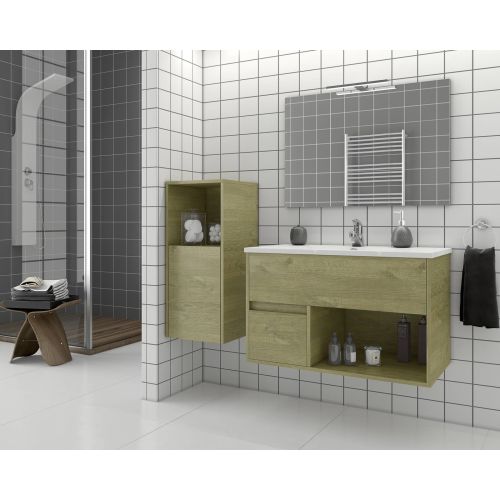 ΕΠΙΠΛΟ ΜΠΑΝΙΟΥ Set Drop SORRENTO 85 Natural Wood Finish 85cm