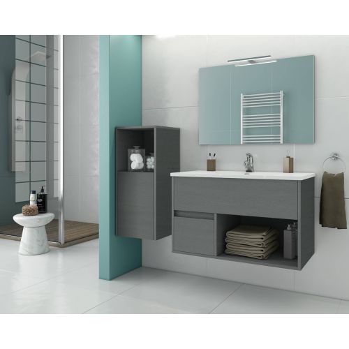 ΕΠΙΠΛΟ ΜΠΑΝΙΟΥ Set Drop SORRENTO 85 Graphite Wood Finish 85cm