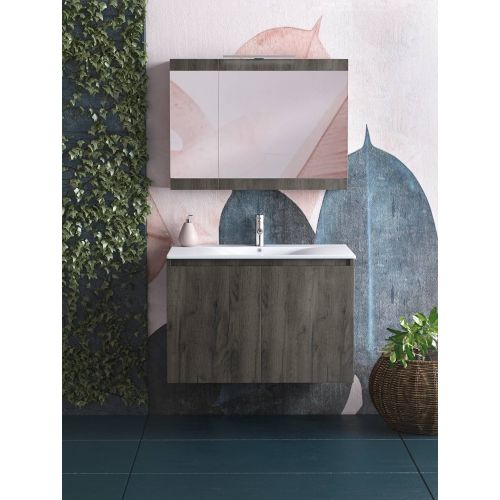 ΕΠΙΠΛΟ ΜΠΑΝΙΟΥ Set Drop MAGNOLIA S 60 Walnut 60cm