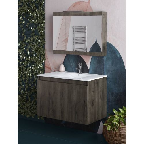 ΕΠΙΠΛΟ ΜΠΑΝΙΟΥ Set Drop MAGNOLIA S 75 Walnut 75cm