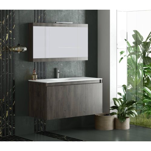 ΕΠΙΠΛΟ ΜΠΑΝΙΟΥ Set Drop MAGNOLIA S 90 Walnut 90cm