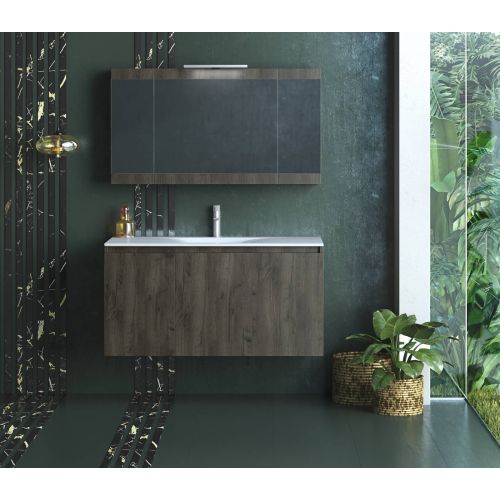 ΕΠΙΠΛΟ ΜΠΑΝΙΟΥ Set Drop MAGNOLIA S 100 Walnut 100cm