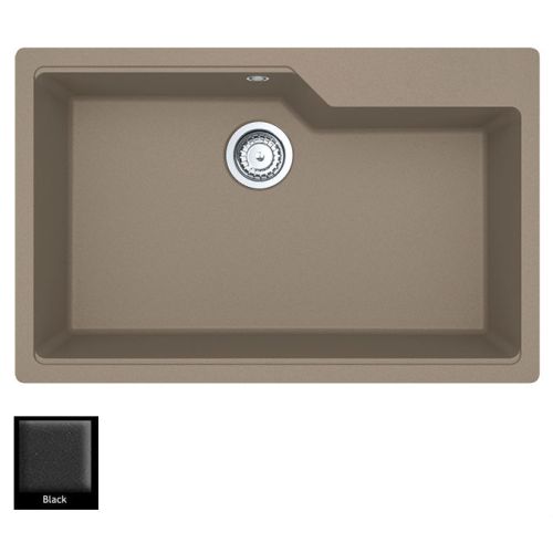 ΝΕΡΟΧΥΤΗΣ ΓΡΑΝΙΤΗ Carron Phoenix ARUBA 6075 Black 78x50 cm