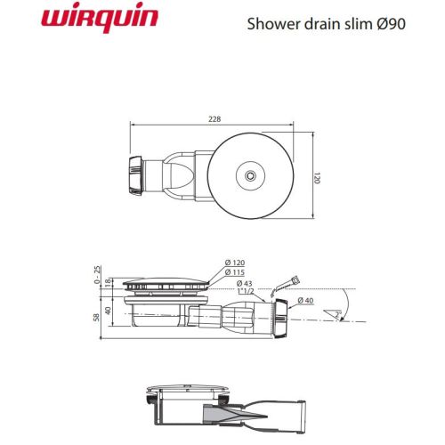 ΒΑΛΒΙΔΑ / ΣΙΦΩΝ ΝΤΟΥΣΙΕΡΑΣ Wirquin Slim Ø90 50158 Chrome