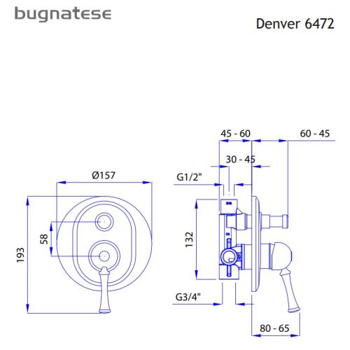 ΜΕΙΚΤΗΣ ΕΝΤΟΙΧΙΣΜΟΥ ΔΥΟ ΕΞΟΔΩΝ Bugnatese DENVER 6472 Chrome