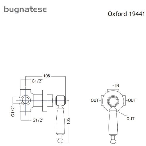 ΕΚΤΡΟΠΕΑΣ ΕΝΤΟΙΧΙΣΜΟΥ ΤΡΙΩΝ ΕΞΟΔΩΝ Bugnatese OXFORD 19441 Rame