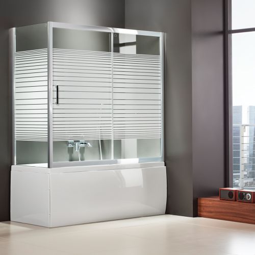 ΚΑΜΠΙΝΑ ΠΟΡΤΑ ΜΠΑΝΙΕΡΑΣ AXIS Bath Slider SLBX 140 S (1+1) Stripes + 1 x ΧB3/140-100