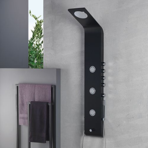 ΣΤΗΛΗ ΝΤΟΥΣ ΥΔΡΟΜΑΣΑΖ ΤΕΣΣΑΡΩΝ ΕΞΟΔΩΝ Icos Shower LETE Black Matt