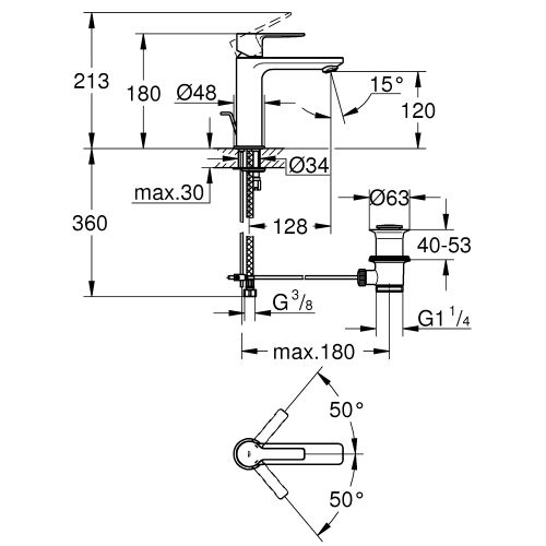 ΜΠΑΤΑΡΙΑ ΝΙΠΤΗΡΑ S-Size GROHE Lineare 32114001
