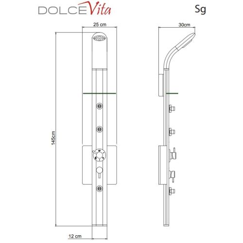ΣΤΗΛΗ ΝΤΟΥΣ ΥΔΡΟΜΑΣΑΖ ΤΡΙΩΝ ΕΞΟΔΩΝ DOLCE Vita SG Chrome