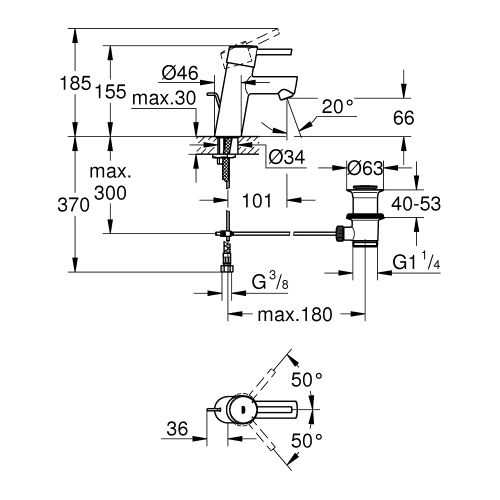 ΜΠΑΤΑΡΙΑ ΝΙΠΤΗΡΑ S-Size GROHE CONCETTO 32204001 Chrome