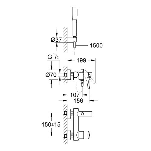 ΜΠΑΤΑΡΙΑ ΛΟΥΤΡΟΥ ΠΛΗΡΕΣ GROHE CONCETTO 32212001 Chrome