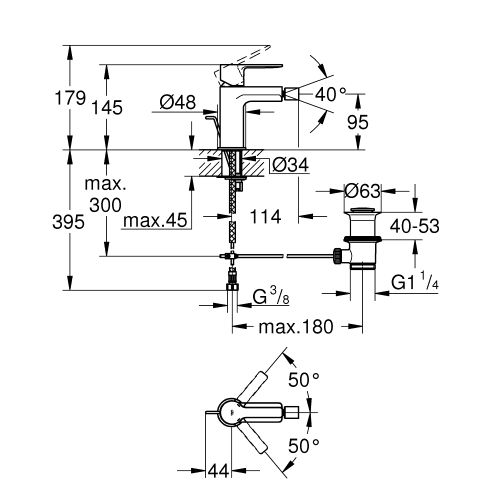 ΜΠΑΤΑΡΙΑ ΜΠΙΝΤΕ S-SIZE GROHE LINEARE 33848001 Chrome