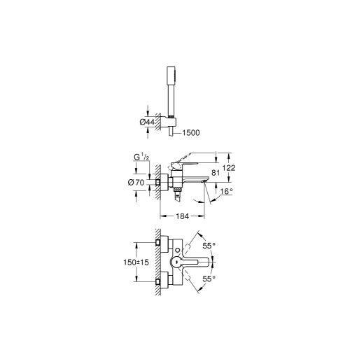 ΜΠΑΤΑΡΙΑ ΛΟΥΤΡΟΥ ΠΛΗΡΕΣ GROHE LINEARE 33850001 Chrome