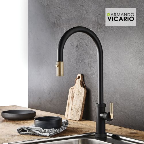 ΜΠΑΤΑΡΙΑ ΚΟΥΖΙΝΑΣ ΜΕ ΝΤΟΥΣ Armando Vicario URBAN 400702 Black Matt / Gold Brushed