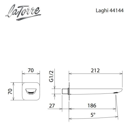 ΣΤΟΜΙΟ ΠΛΗΡΩΣΗΣ ΜΠΑΝΙΕΡΑΣ La Torre Laghi 44144 Χρώμιο
