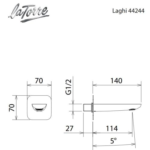 ΣΤΟΜΙΟ ΠΛΗΡΩΣΗΣ ΜΠΑΝΙΕΡΑΣ La Torre Laghi 44244 Χρώμιο