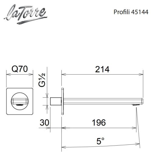 ΣΤΟΜΙΟ ΠΛΗΡΩΣΗΣ ΜΠΑΝΙΕΡΑΣ La Torre Profili 45144 Χρώμιο