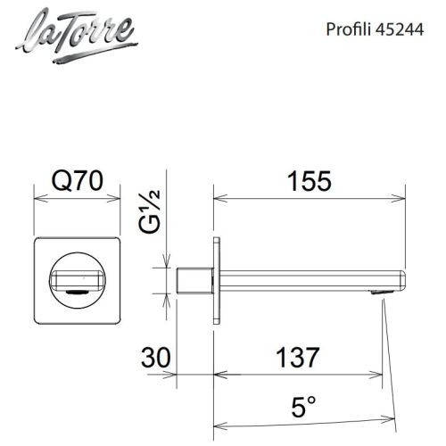 ΣΤΟΜΙΟ ΠΛΗΡΩΣΗΣ ΜΠΑΝΙΕΡΑΣ La Torre Profili 45244 Χρώμιο