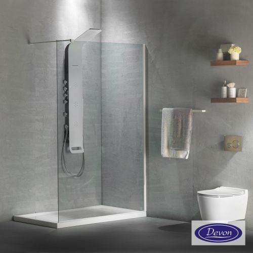 ΔΙΑΧΩΡΙΣΤΙΚΟ ΠΑΝΕΛ ΝΤΟΥΣ Devon Iwis Walk-in IW 130 C White Matt 127-129 x h 200 cm