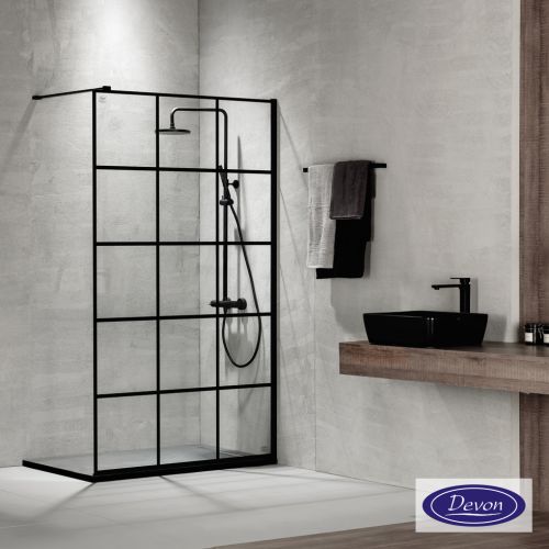 ΔΙΑΧΩΡΙΣΤΙΚΟ / DECOR ΝΤΟΥΣ Devon Iwis Walk-in IW 110 DC Black Matt 107-109 x h 200 cm