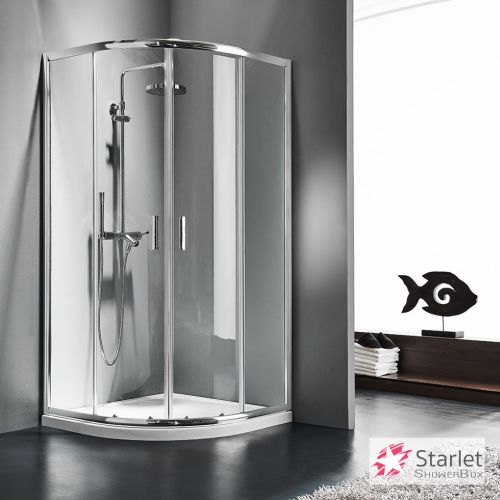 ΚΑΜΠΙΝΑ ΝΤΟΥΖΙΕΡΑΣ ΗΜΙΚΥΚΛΙΚΗ Starlet Quadrant QS 80 Clear 80x80xh 180 cm