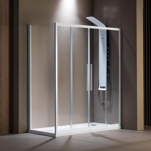 ΚΑΜΠΙΝΑ ΠΟΡΤΑ ΝΤΟΥΖΙΕΡΑΣ Devon Flow Slider 2+2 SL2F 180 C White matt 177-181 x h 195 cm