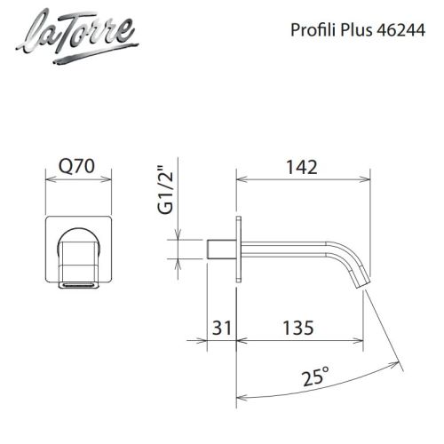 ΣΤΟΜΙΟ ΠΛΗΡΩΣΗΣ ΜΠΑΝΙΕΡΑΣ La Torre Profili Plus 46244 Χρώμιο