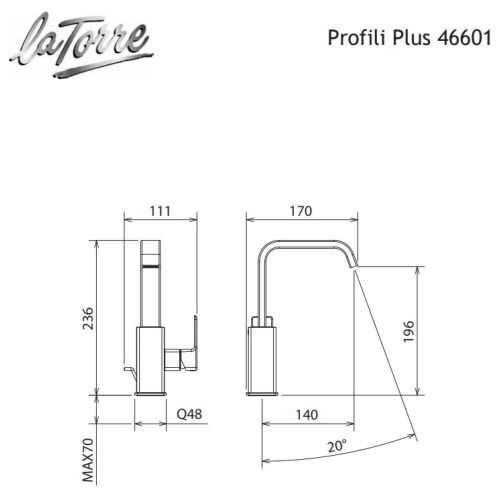 ΜΠΑΤΑΡΙΑ ΝΙΠΤΗΡΑ La Torre PROFILI PLUS 46601 Chrome