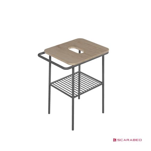ΕΠΙΠΛΟ ΜΠΑΝΙΟΥ ΠΑΓΚΟΣ FUJI 60 6016-8949 ROVERE NODATO / BLACK MATT  59x45xh77cm