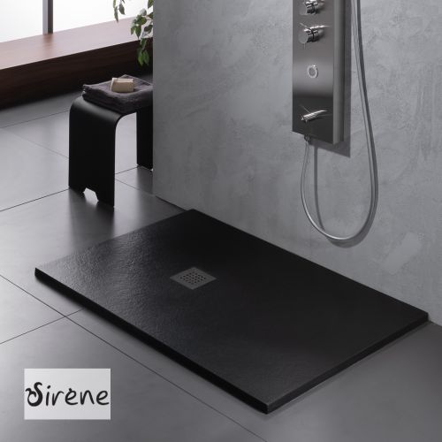 ΝΤΟΥΖΙΕΡΑ Cast Marble (χυτό μάρμαρο) SIRENE SLATE S 12080-401 Black Matt 120x80x2,4 cm
