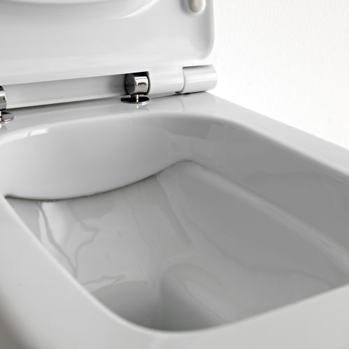 ΛΕΚΑΝΗ WC ΚΡΕΜΑΣΤΗ ΜΕ ΚΑΛΥΜΜΑ SCARABEO TEOREMA Clean Flush® 512600SC White Matt 52x36 cm