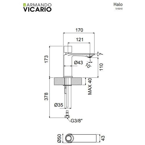 ΜΠΑΤΑΡΙΑ ΝΙΠΤΗΡΑ Armando Vicario HALO 515010-400 Black Matt