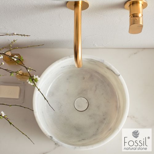 ΝΙΠΤΗΡΑΣ ΜΑΡΜΑΡΙΝΟΣ ΕΠΙΤΡΑΠΕΖΙΟΣ FOSSIL THALO Marble DR 33-300 Carrara Nuovo Ø 33 cm
