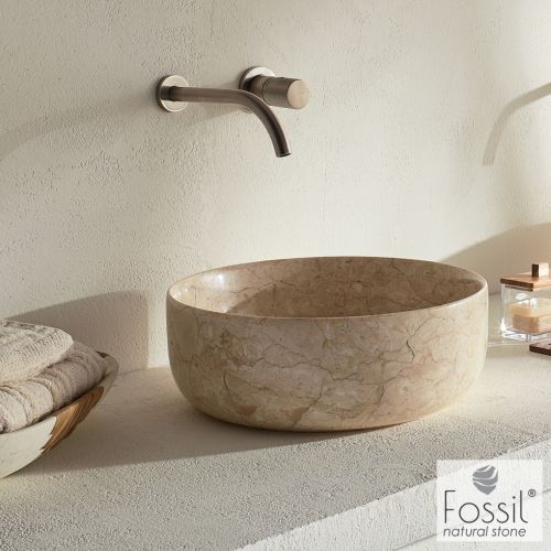 ΝΙΠΤΗΡΑΣ ΜΑΡΜΑΡΙΝΟΣ ΕΠΙΤΡΑΠΕΖΙΟΣ FOSSIL JETTI Marble MR 33-500 Beige Ø 33 cm