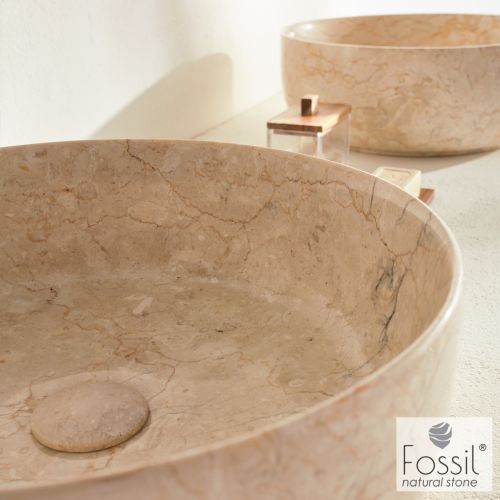 ΝΙΠΤΗΡΑΣ ΜΑΡΜΑΡΙΝΟΣ ΕΠΙΤΡΑΠΕΖΙΟΣ FOSSIL JETTI Marble MR 33-500 Beige Ø 33 cm