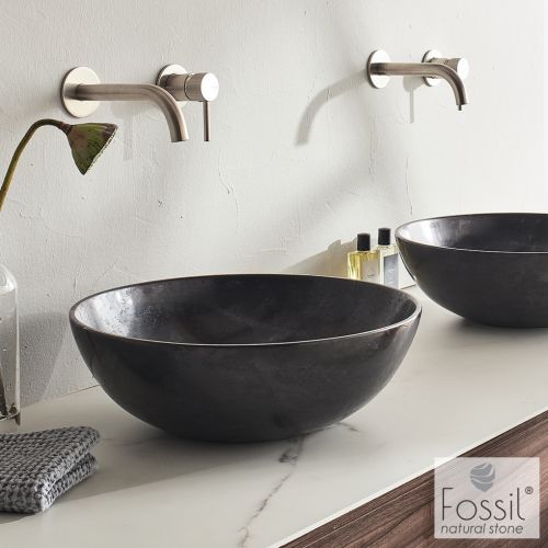 ΝΙΠΤΗΡΑΣ ΜΑΡΜΑΡΙΝΟΣ ΕΠΙΤΡΑΠΕΖΙΟΣ FOSSIL CIREO Marble MR 45-400 Black Ø 45 cm