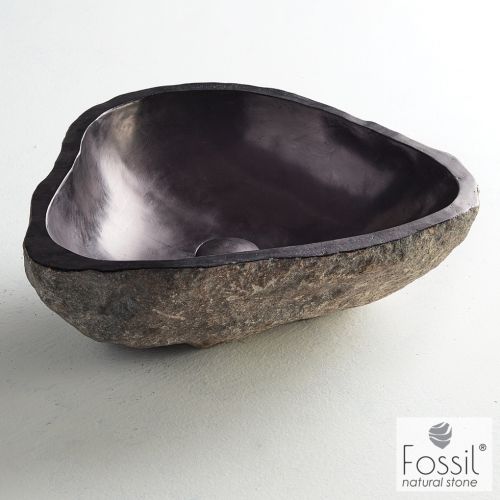 ΝΙΠΤΗΡΑΣ ΠΕΤΡΙΝΟΣ ΕΠΙΤΡΑΠΕΖΙΟΣ FOSSIL VERO Riverstone RV 50  Ø 40 - 50 cm h 15 cm