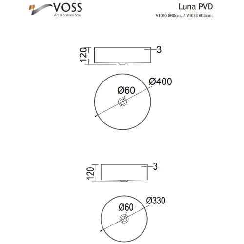 ΝΙΠΤΗΡΑΣ ΕΠΙΤΡΑΠΕΖΙΟΣ INOX 304 VOSS MILO Inox Brushed Ø 33cm