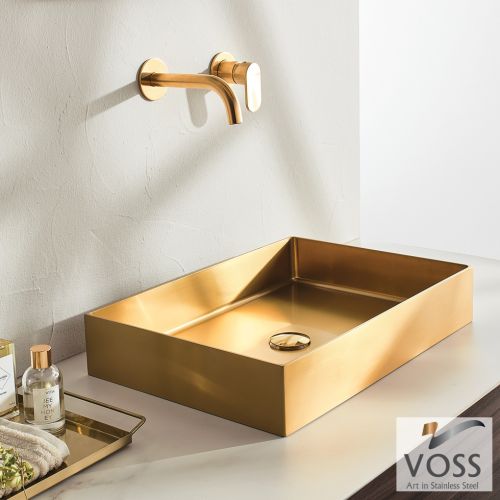 ΝΙΠΤΗΡΑΣ ΕΠΙΤΡΑΠΕΖΙΟΣ INOX 304 VOSS ALDO Gold Brushed PVD 55x38 cm