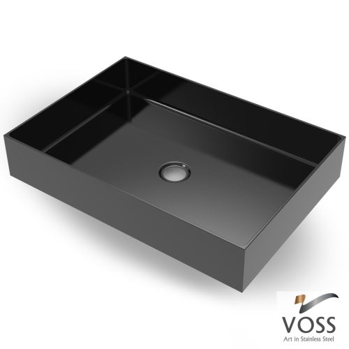 ΝΙΠΤΗΡΑΣ ΕΠΙΤΡΑΠΕΖΙΟΣ INOX 304 VOSS ALDO Black Brushed PVD 55x38 cm