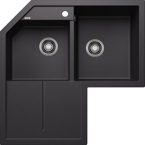 ΝΕΡΟΧΥΤΗΣ ΓΡΑΝΙΤΗ ΓΩΝΙΑΚΟΣ ΕΝΘΕΤΟΣ BLANCO METRA 9E Black 83x83x50 cm