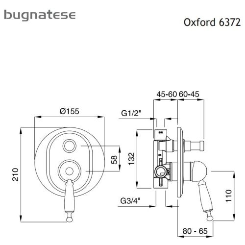 ΜΕΙΚΤΗΣ ΕΝΤΟΙΧΙΣΜΟΥ ΔΥΟ ΕΞΟΔΩΝ Bugnatese OXFORD 6372 Bronze
