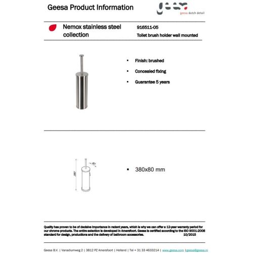ΠΙΓΚΑΛ ΤΟΙΧΟΥ GEESA Nemox 6511 Inox