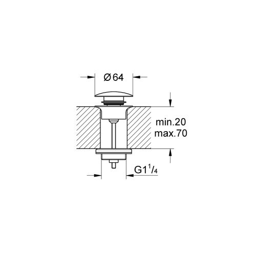 ΒΑΛΒΙΔΑ ΝΙΠΤΗΡΑ Clic Clac GROHE 65807AL0 Brushed Hard Graphite
