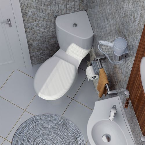ΛΕΚΑΝΗ WC ΧΑΜΗΛΗΣ ΠΙΕΣΗΣ ΓΩΝΙΑΚΗ ΠΙΣΩΣΤΟΜΙΑ ΚΟΜΠΛΕ SEREL FRIENDLY 670600R White 76,5x35,5 cm