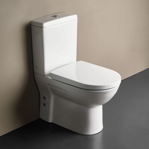 ΛΕΚΑΝΗ WC ΧΑΜΗΛΗΣ ΠΙΕΣΗΣ Back to Wall ΠΙΣΩ/ΚΑΤΩΣΤΟΜΙΑ ΚΟΜΠΛΕ SEREL VELA 671200 White 61x35,5 cm